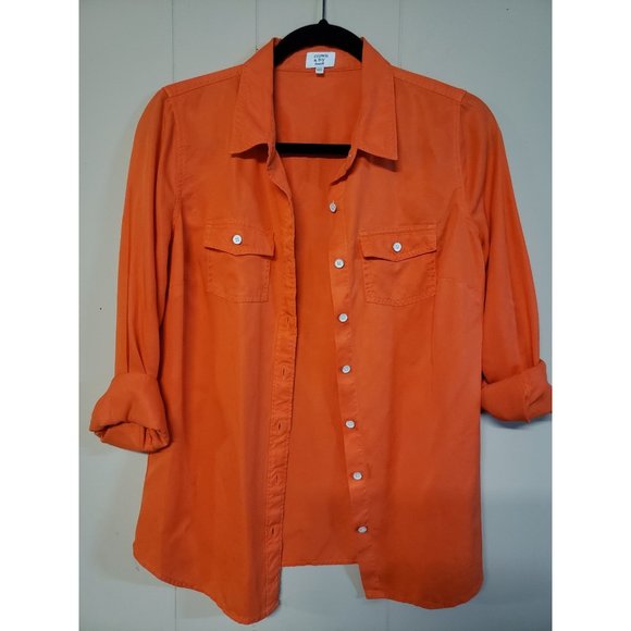 NWOT Womens Orange Crown & Ivy Blouse Beach XS - Picture 1 of 4